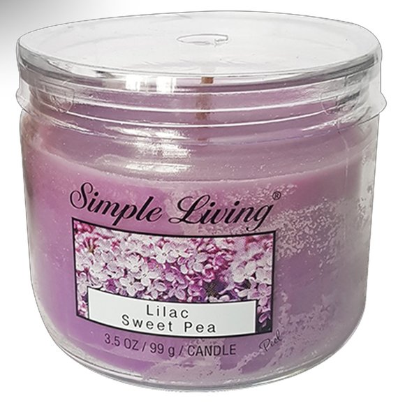 Lilac Sweet Pea Simple Living 3.5OZ Scented Candle - Picture 4 of 5